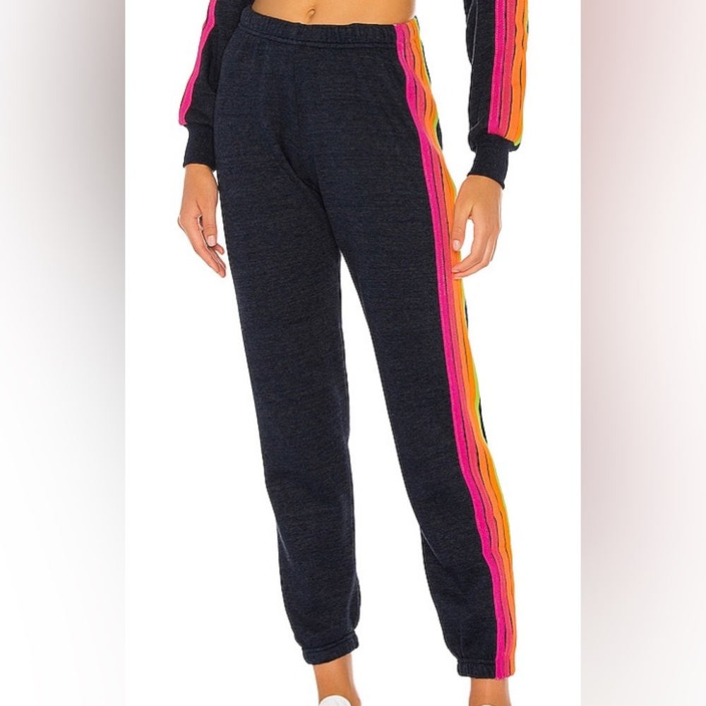 KIDS AVIATOR NATION 5 STRIPE SWEATS - CHARCOAL Size 14